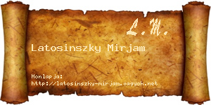 Latosinszky Mirjam névjegykártya